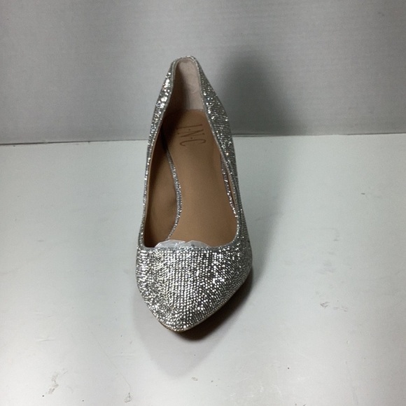 INC Womens Gold Rhinestone Padded Zitah Pointed Toe Stiletto Slip On Pumps - Picture 2 of 5